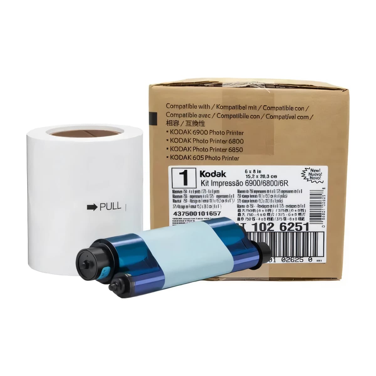 Papel Fotográfico + Ribbon Kodak 6800 / 6850 / 6900 — Kit Original (10×15 e 15×20)