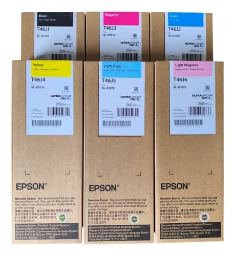 Kit 6 Tintas Epson T46j UltraChrome D6-rS 250ml — Minilab SureLab D1070